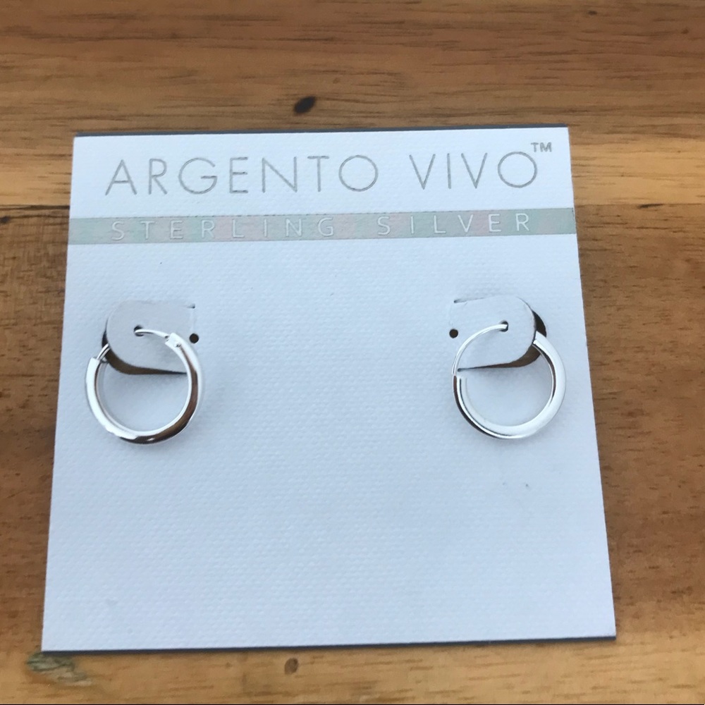 Argentno vivo sterling sliver small hoop earrings